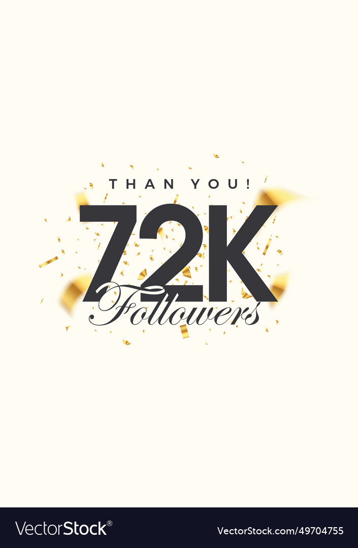 72k followers number posters greeting banners Vector Image