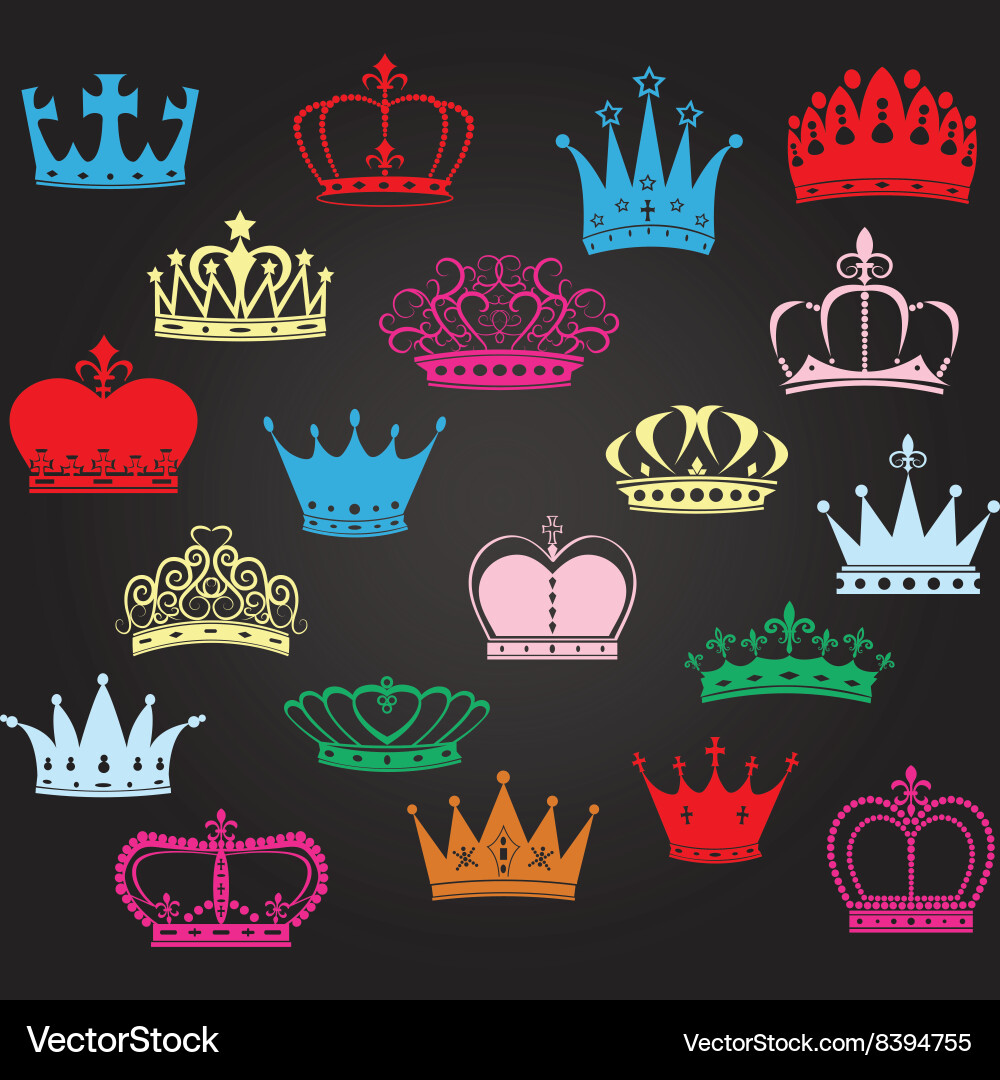 Chalkboard crown silhouetteprincess crown Vector Image