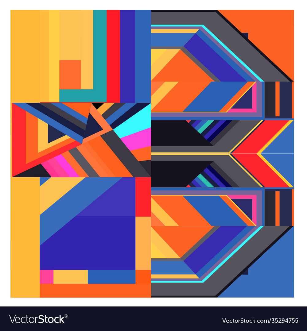 Colorful geometric and curve background pattern