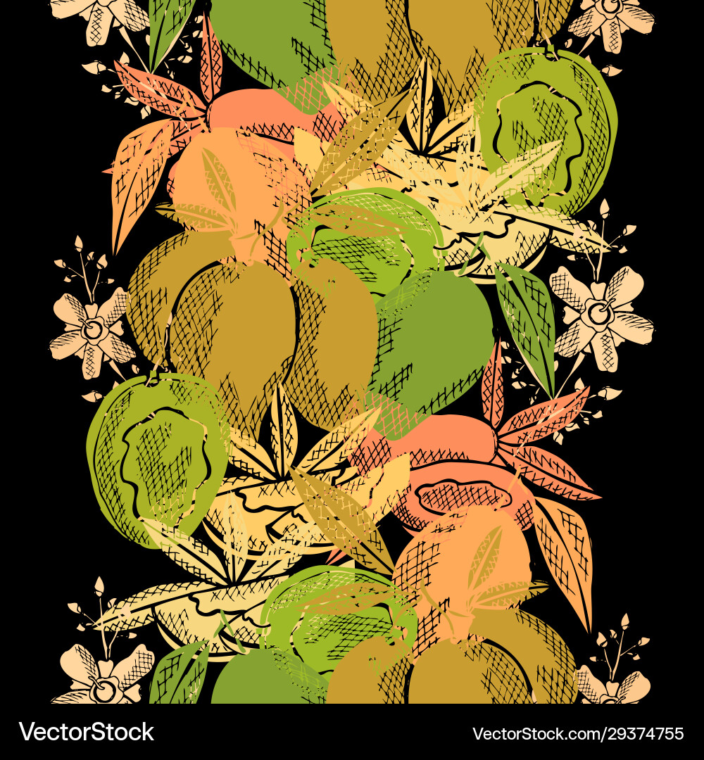 Fruit seamless pattern Royalty Free Vector Image