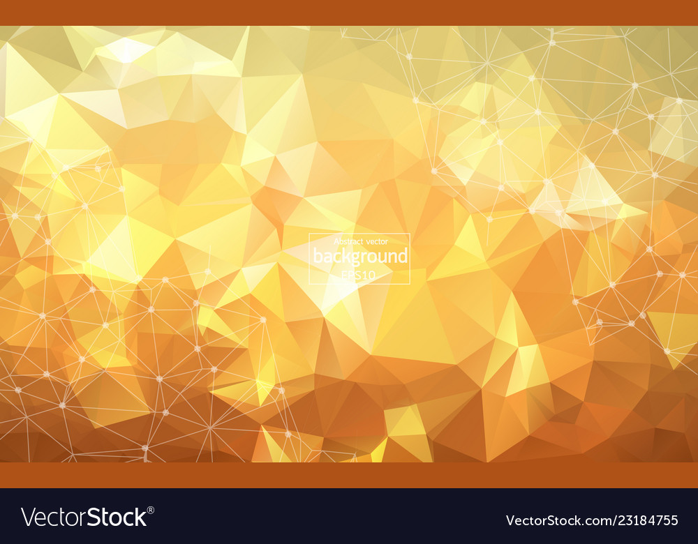 Geometric orange polygonal background molecule