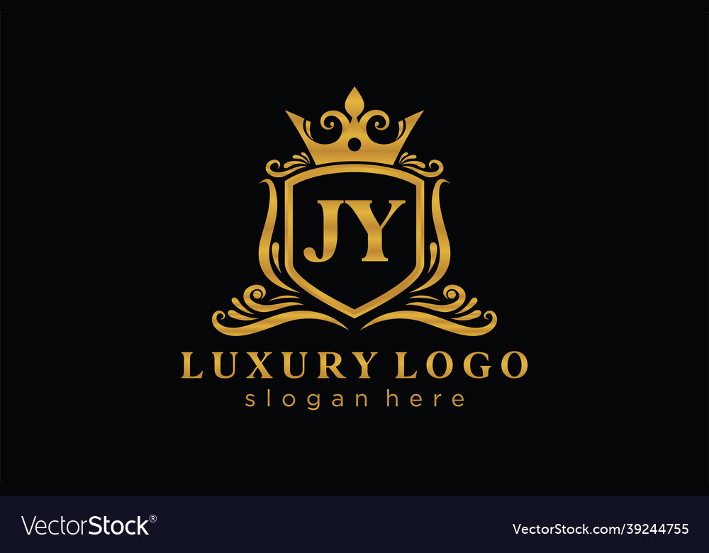 Initial jy letter royal luxury logo template Vector Image