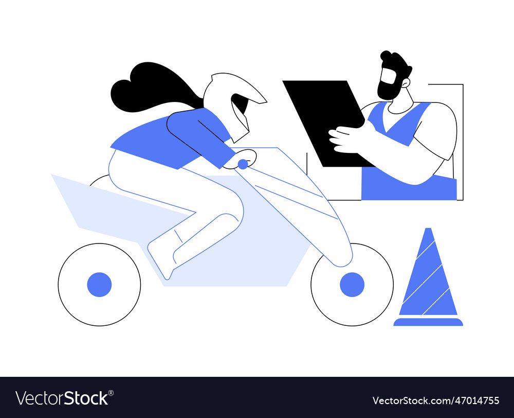 Motorcycle driving lessons abstract concept vector image Motorcycle driving lessons abstract concept