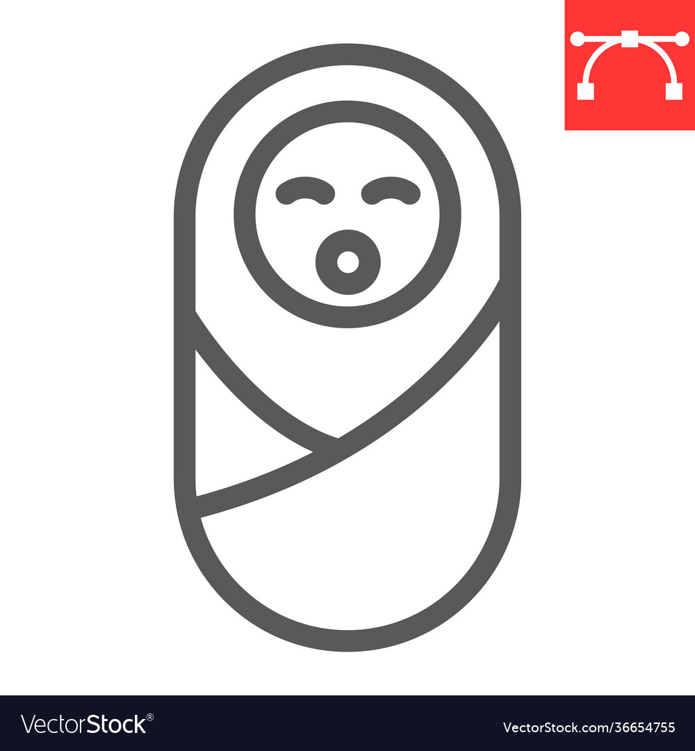 Newborn line icon baby and infant neonate