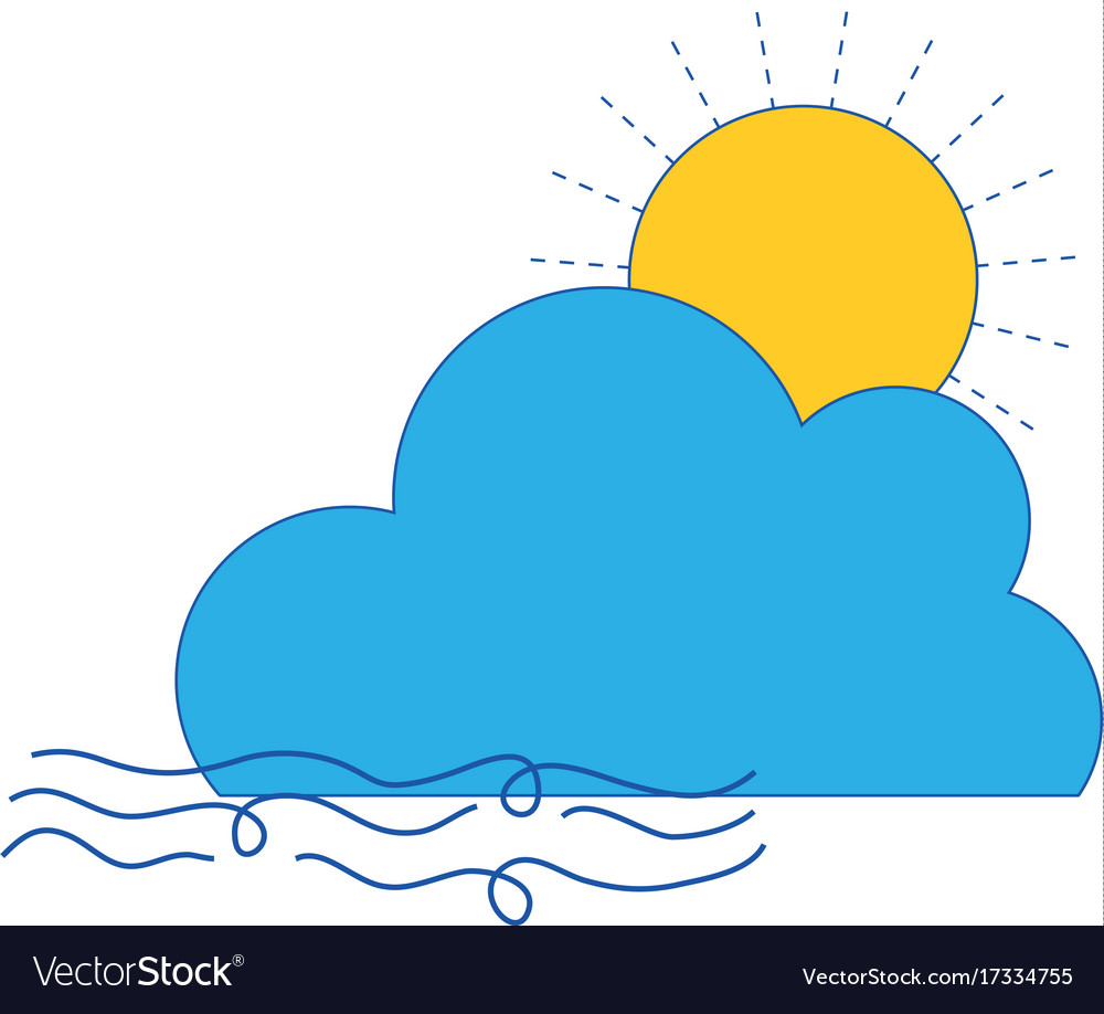 Schöne Sonne mit Wolke und frischem Windwetter