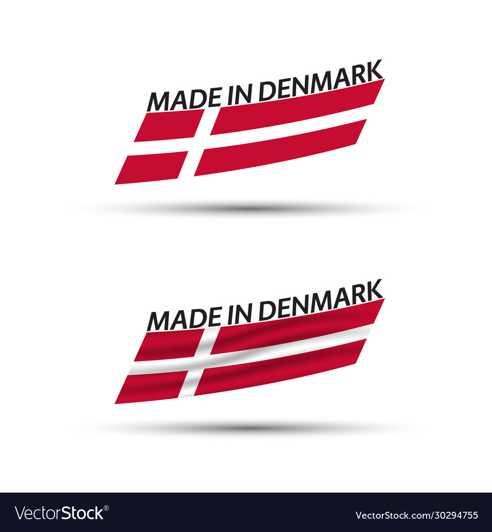 Two modern colored flags denmark