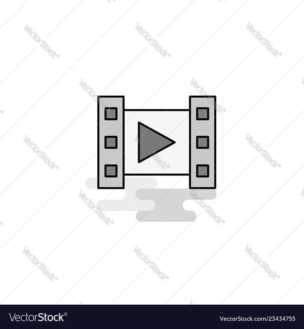 Video-Web-Symbol flache Linie gefüllt grau