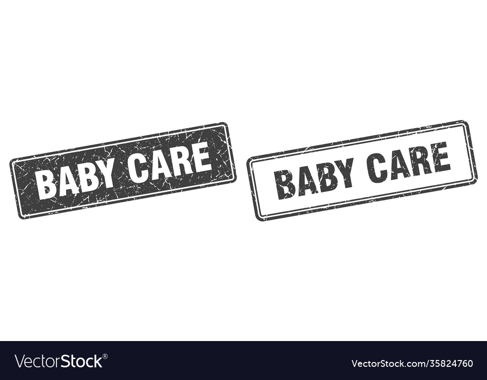 Baby care stamp square grunge sign