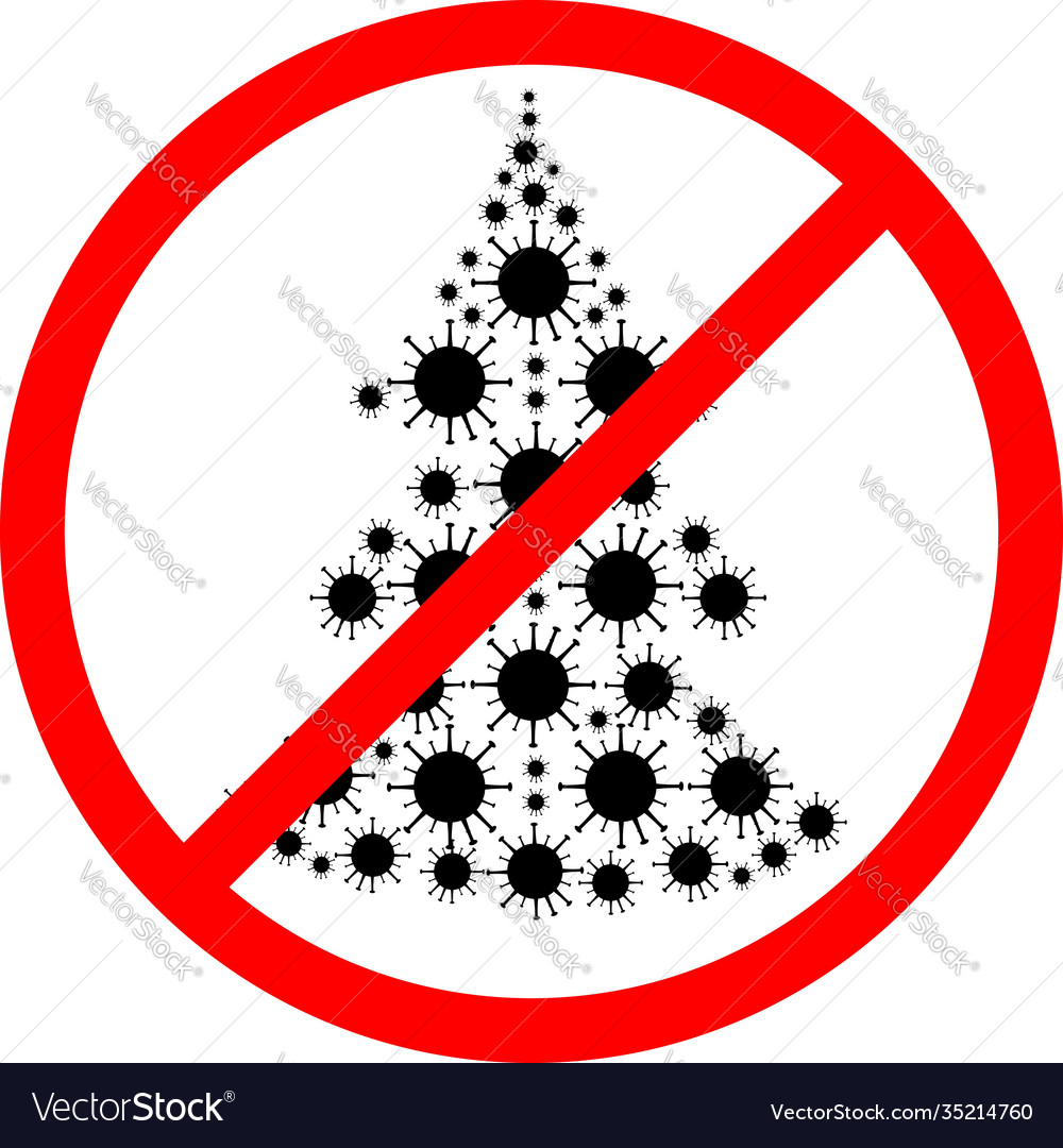 Christmas tree consisting black coronaviruses