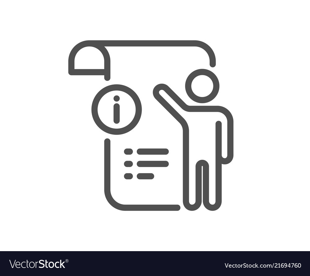 Manual doc line icon technical instruction sign Vector Image