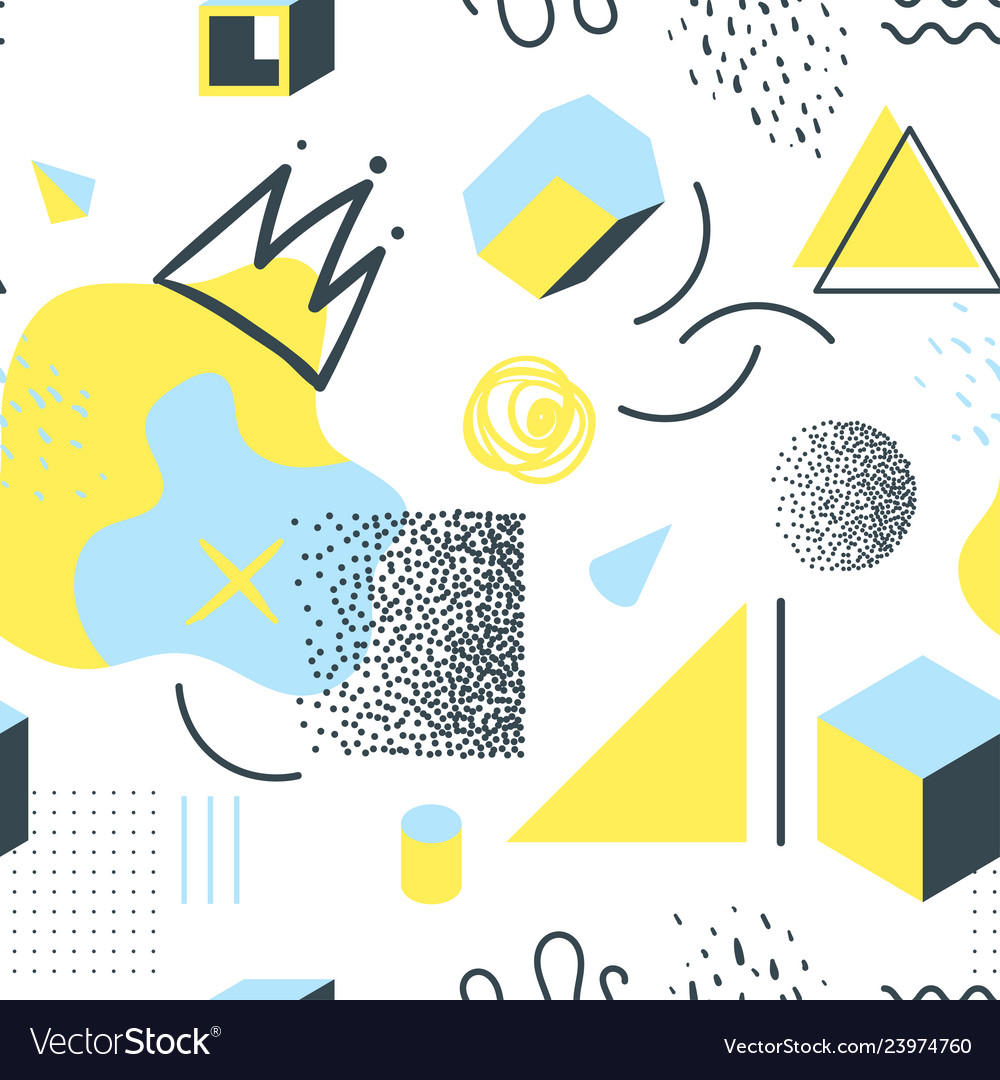 Memphis style seamless pattern vector image Memphis style seamless pattern
