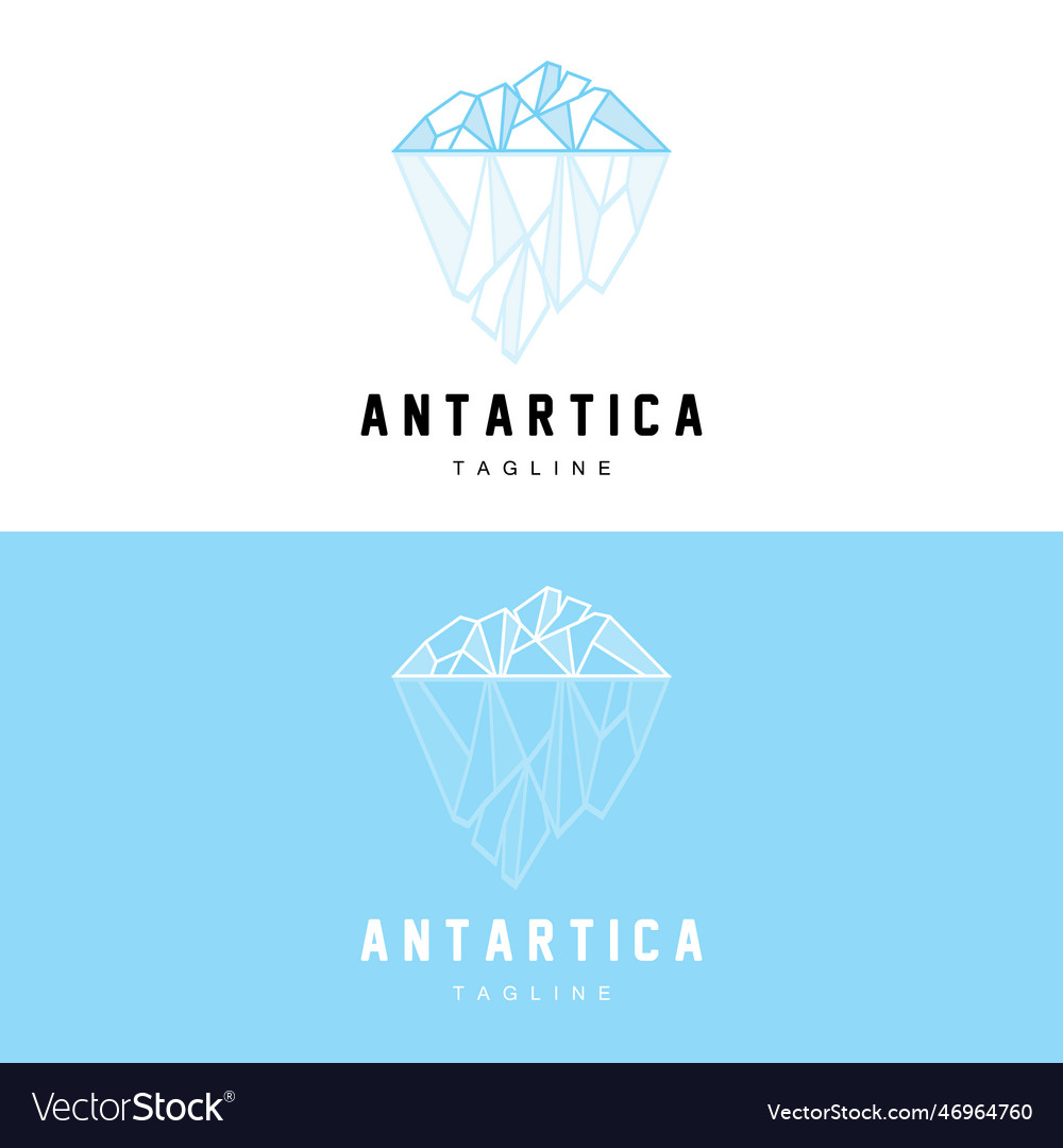 Mountain logo antarctic iceberg logo design Vector Image