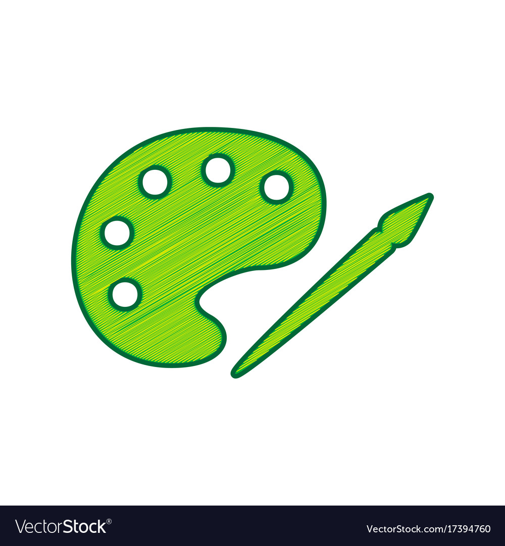 Palette and paint brush sign lemon