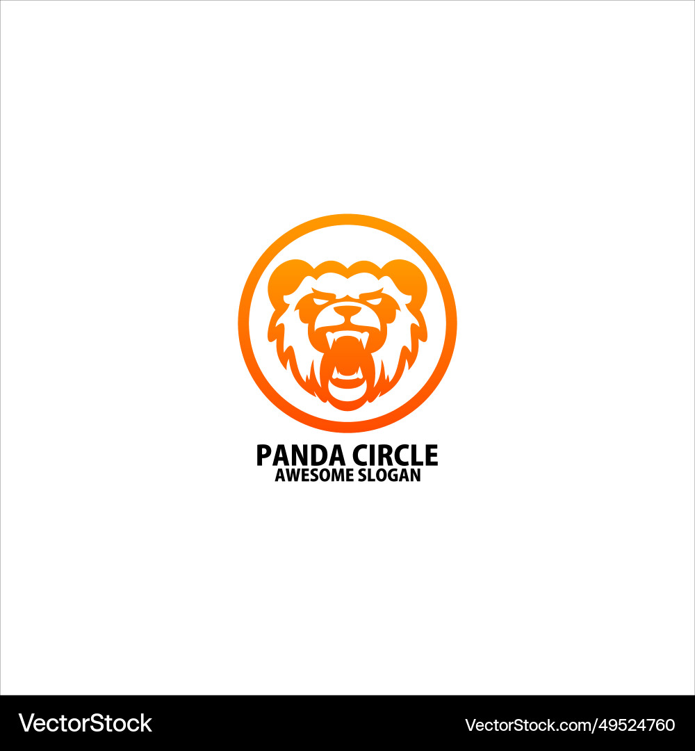 Panda logo design gradient line art Royalty Free Vector