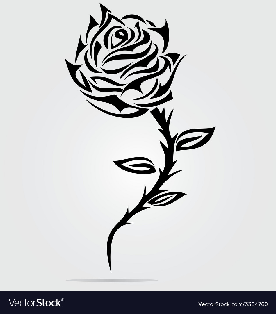 rose flower black and white tattoo