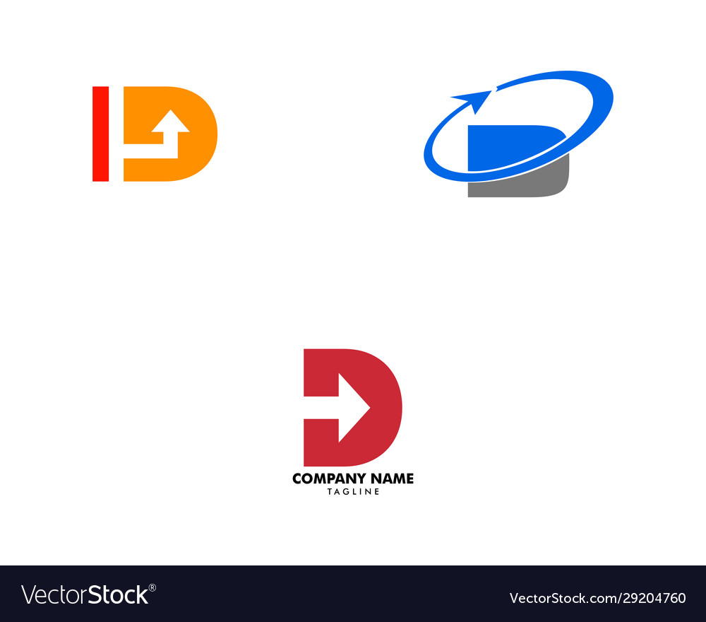 Set initial letter d with arrow logo design