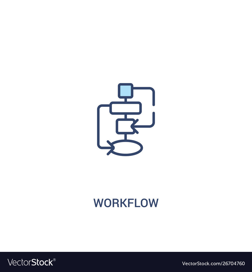 Workflow concept 2 colored icon simple line