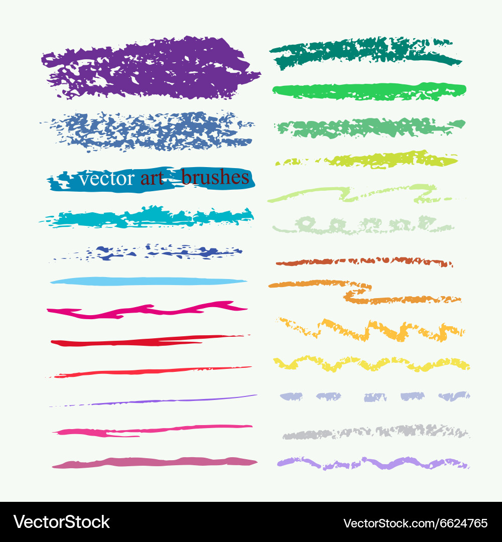 Art brushes set Royalty Free Vector Image - VectorStock