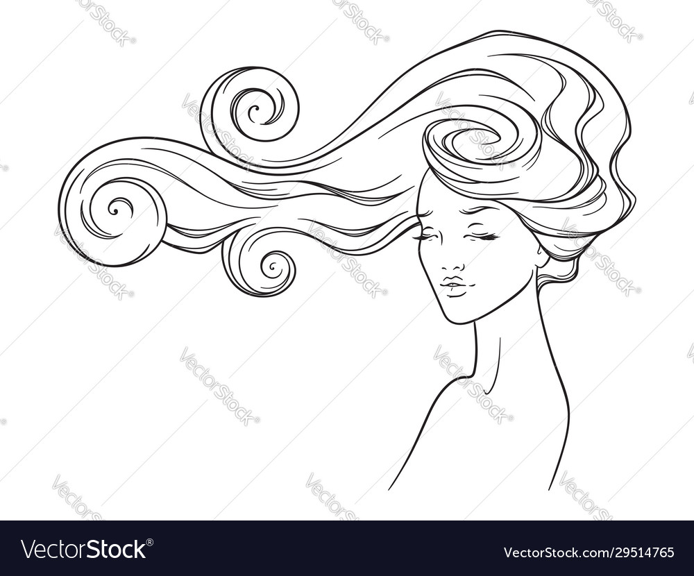 Beauty salon design portrait pretty girl Vector Image