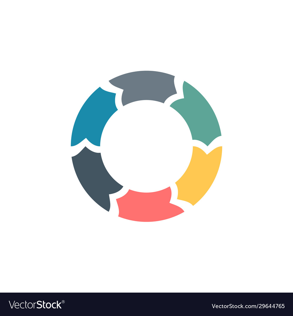 Circle arrows for infographic with 6 options