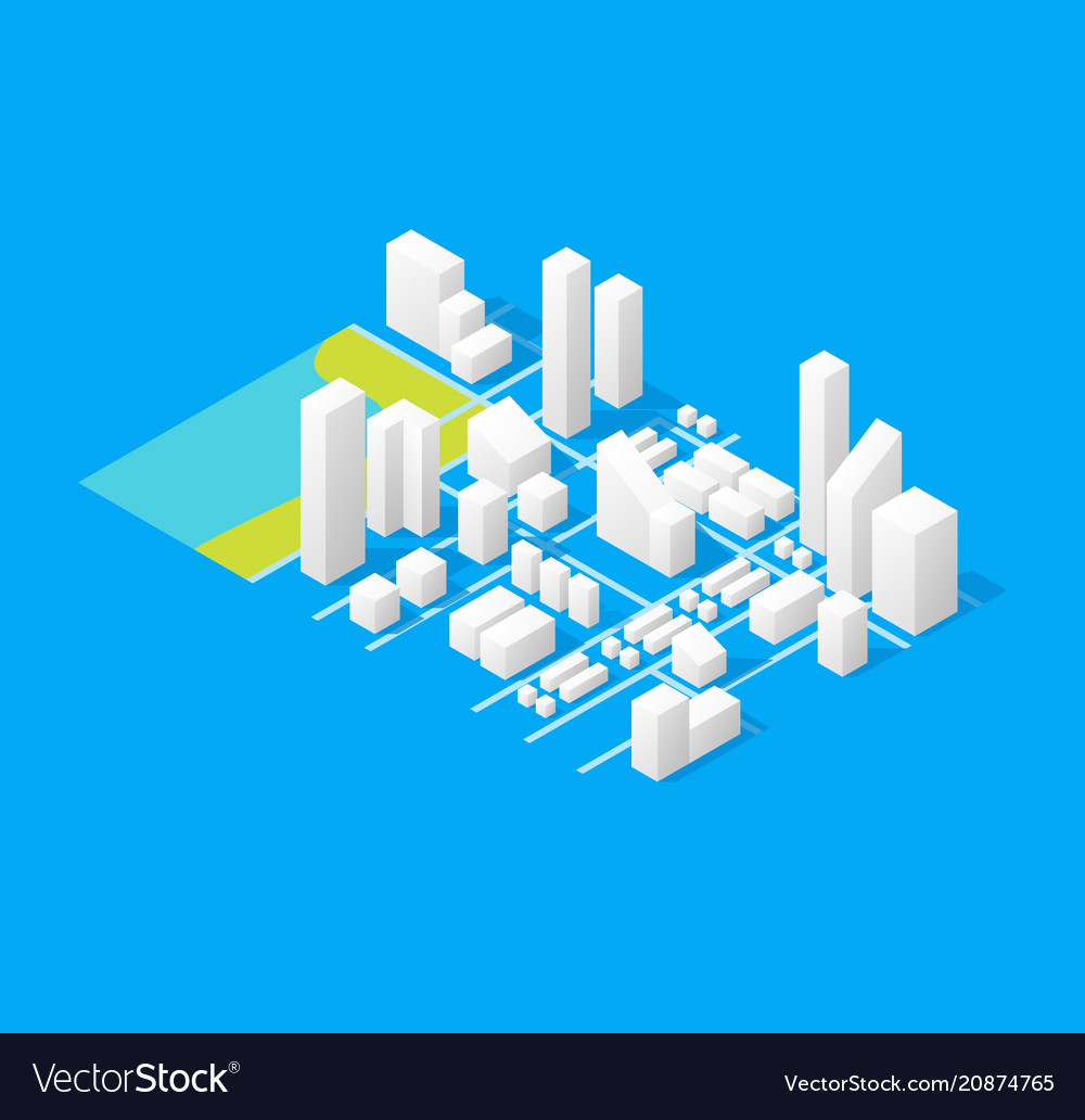 City maps concept 3d isometric view