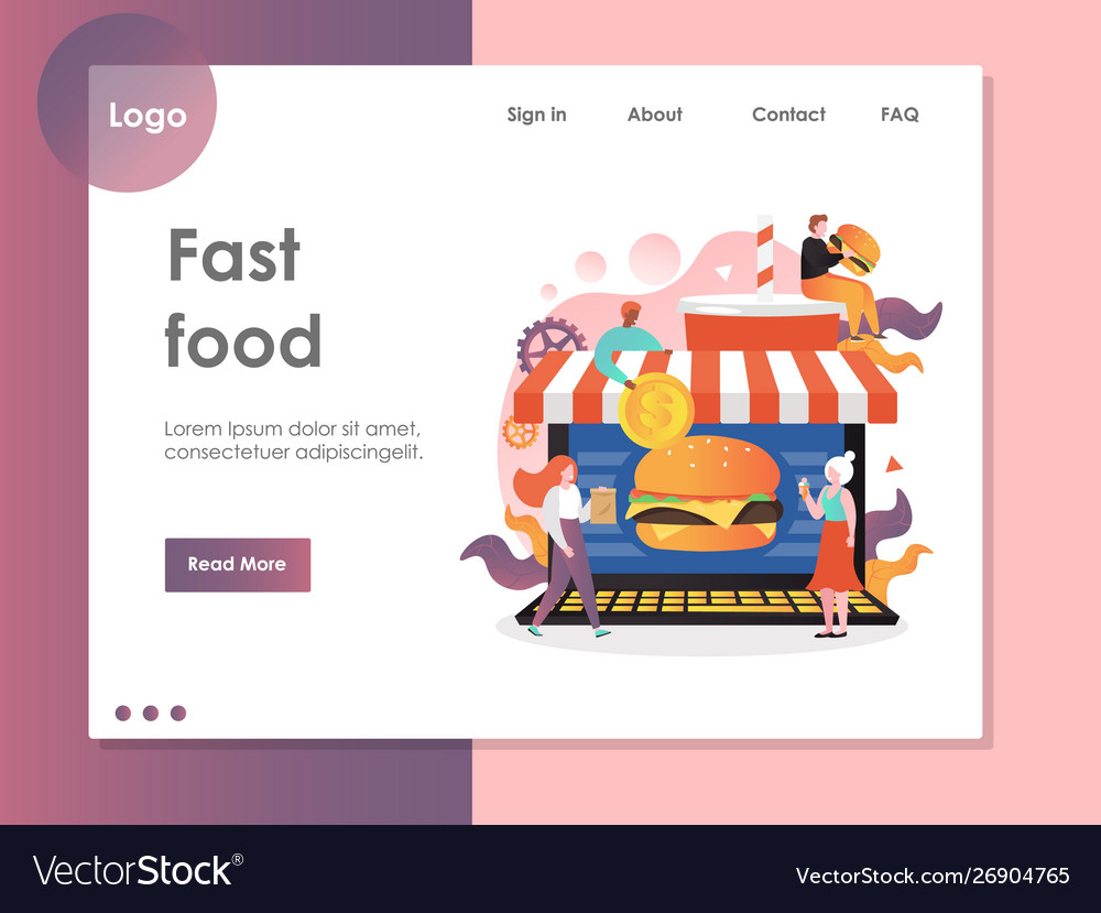 Fast food website landing page design