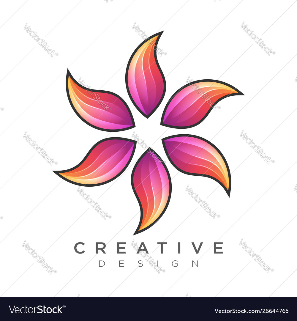 Flowers with bright colors a logo for businesses