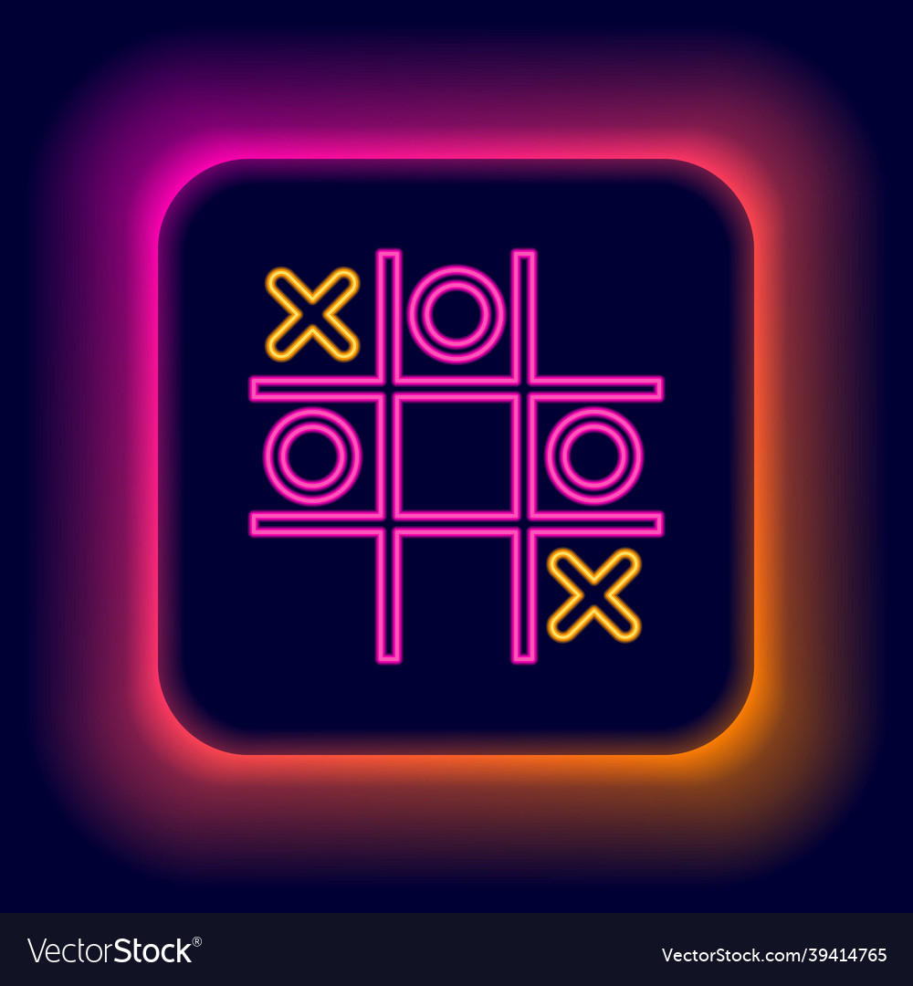 neon tic tac toe jogo cor vermelha ilustração vetorial imagem estilo plano  7450249 Vetor no Vecteezy