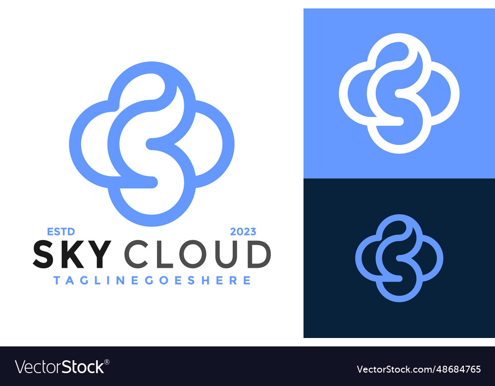 Buchstaben s Himmel Wolke Logo Design Symbol Symbol