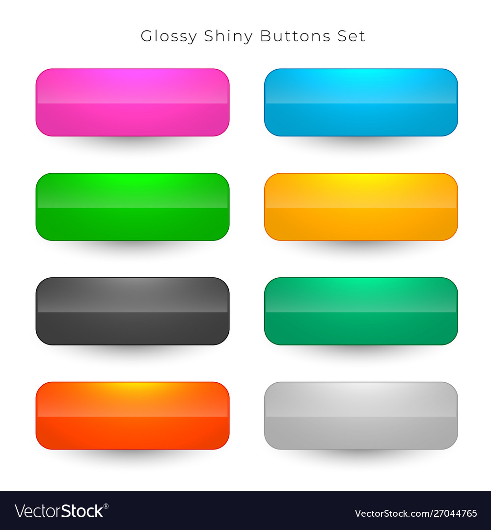 Shiny web buttons in eight colors set