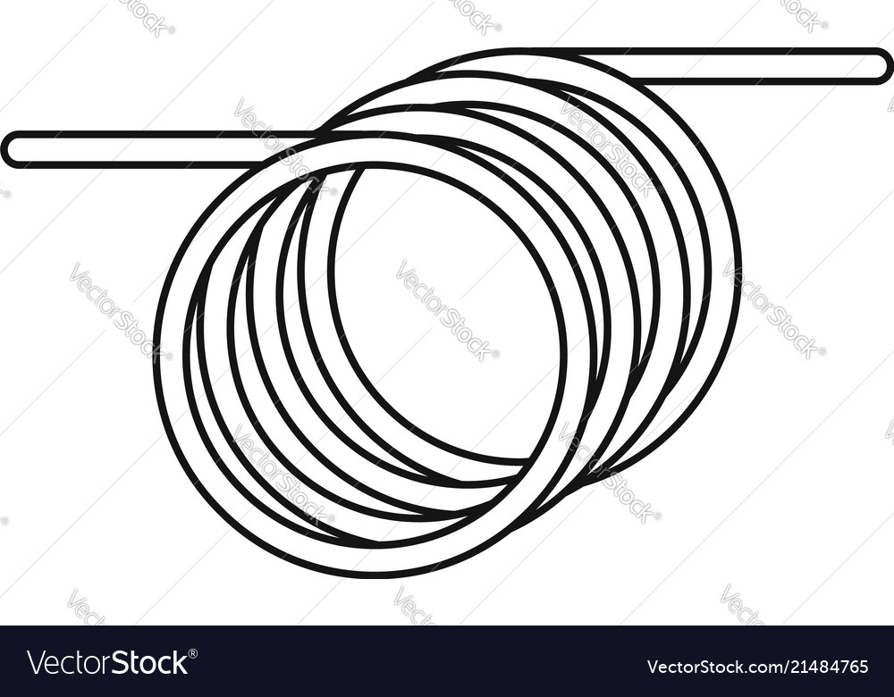 Spiral cable icon outline style Royalty Free Vector Image