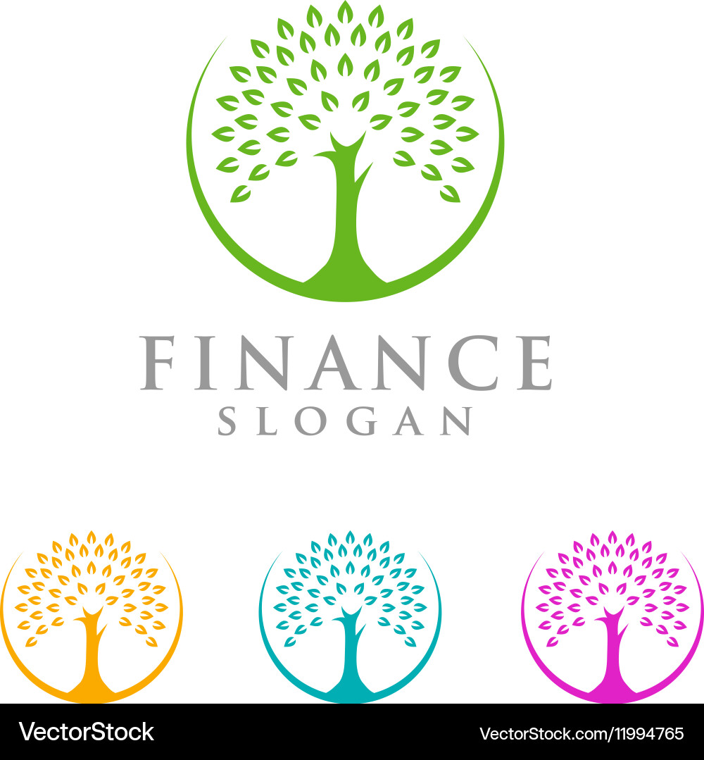 Tree finance logo eco green logo Royalty Free Vector Image