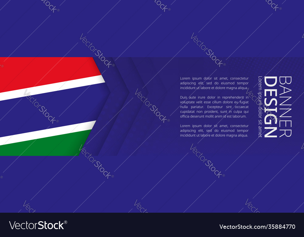 Banner template with flag gambia