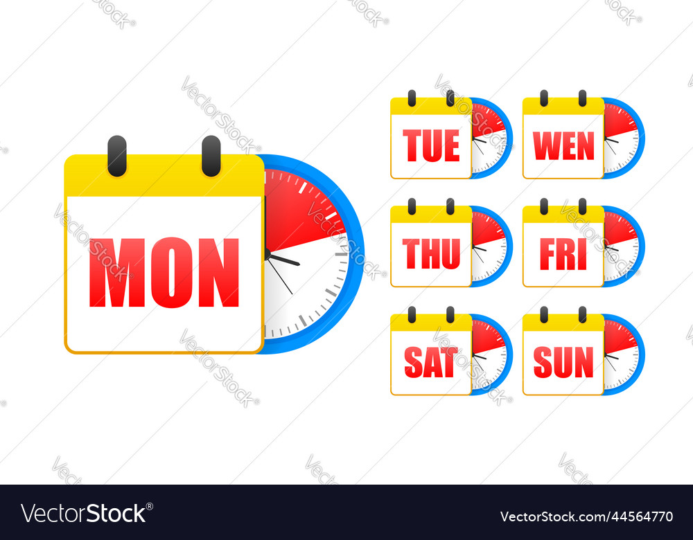 Calendar Days of the Week Buttons