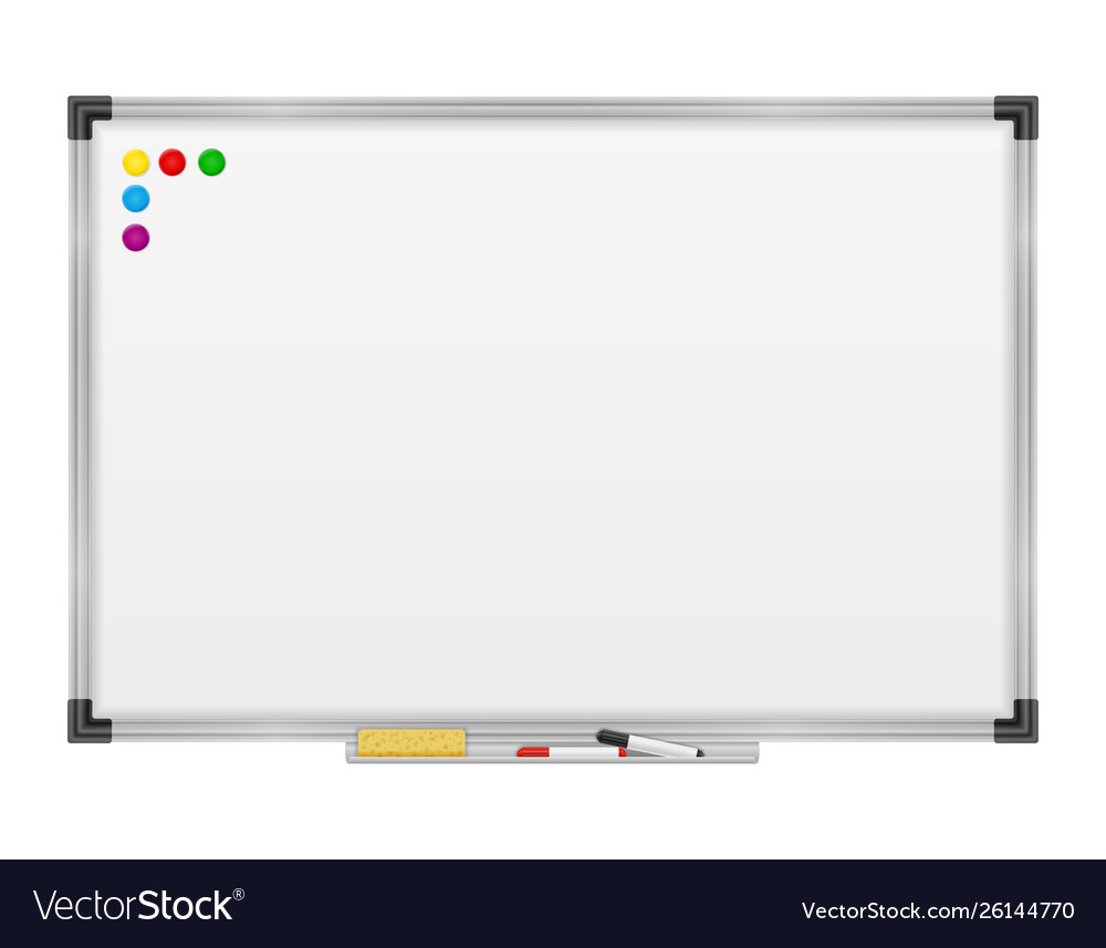 Empty whiteboard magnetic marker Royalty Free Vector Image