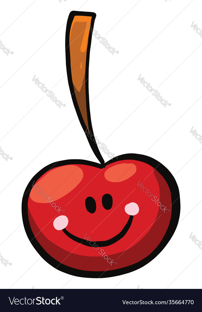 Happy cherry on a white background