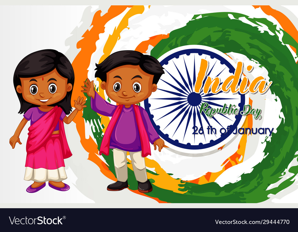 India republic day poster design with two happy