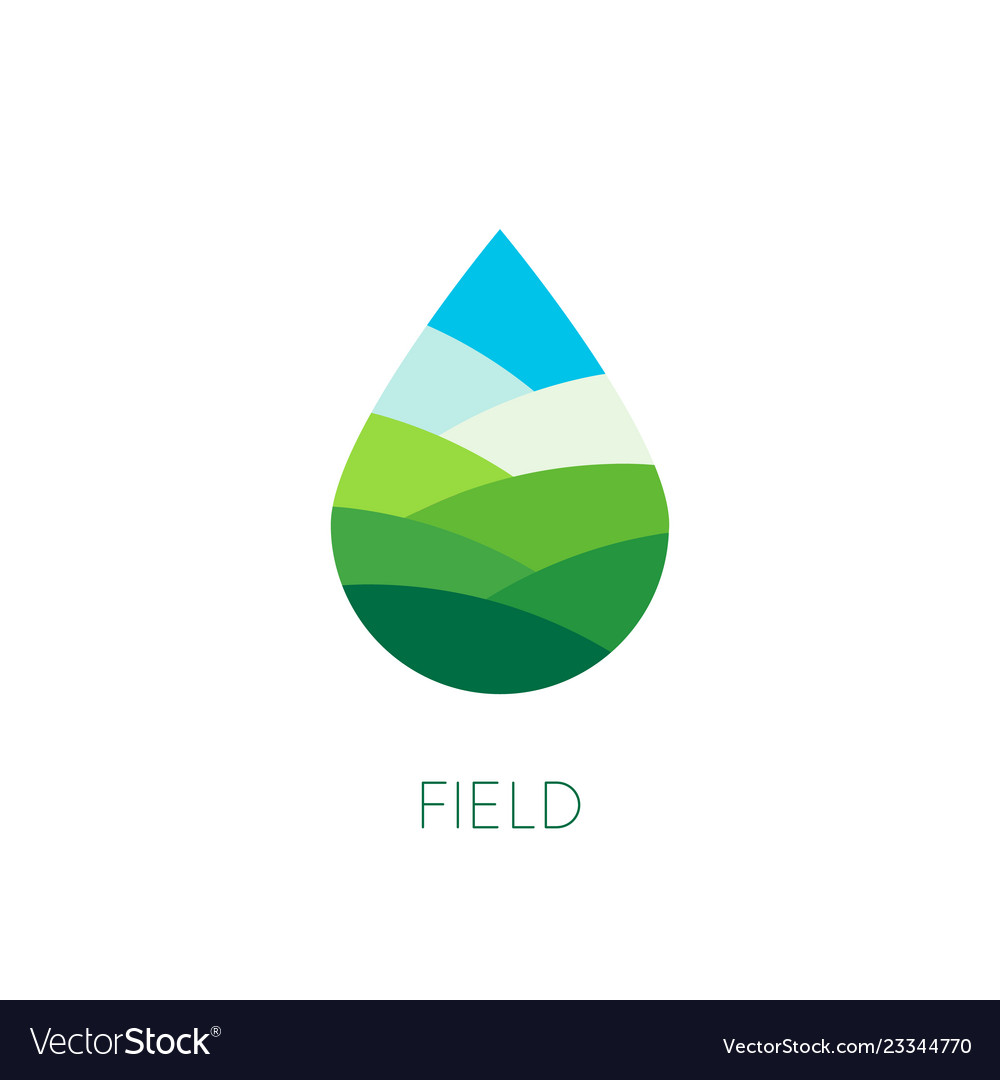 Nature water sign organic food and drink label vector image Nature water sign organic food and drink label