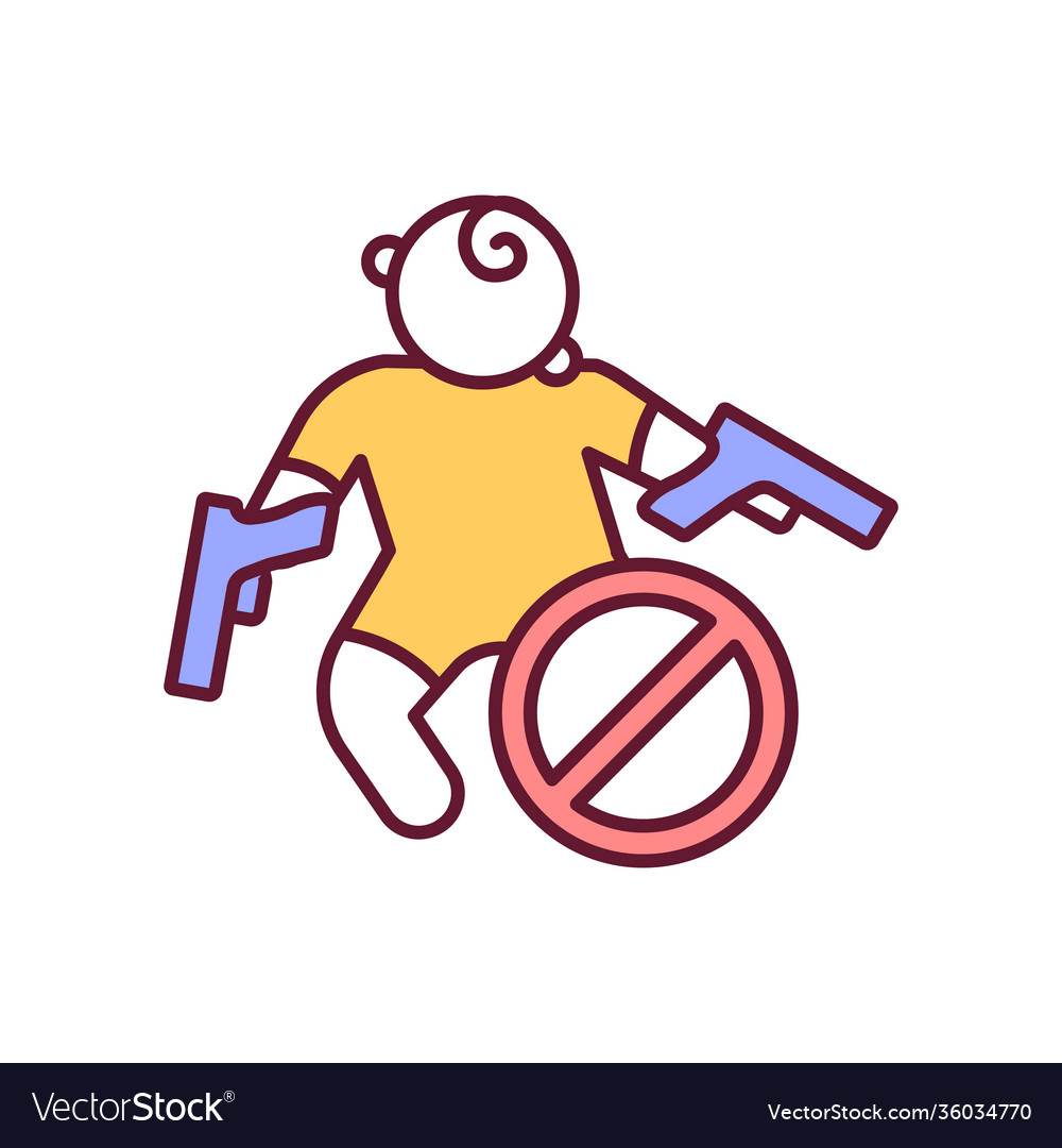 Prevent child death with gun control rgb color Vector Image