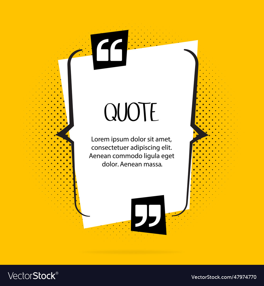 Quote text bubble commas note message and comment Vector Image