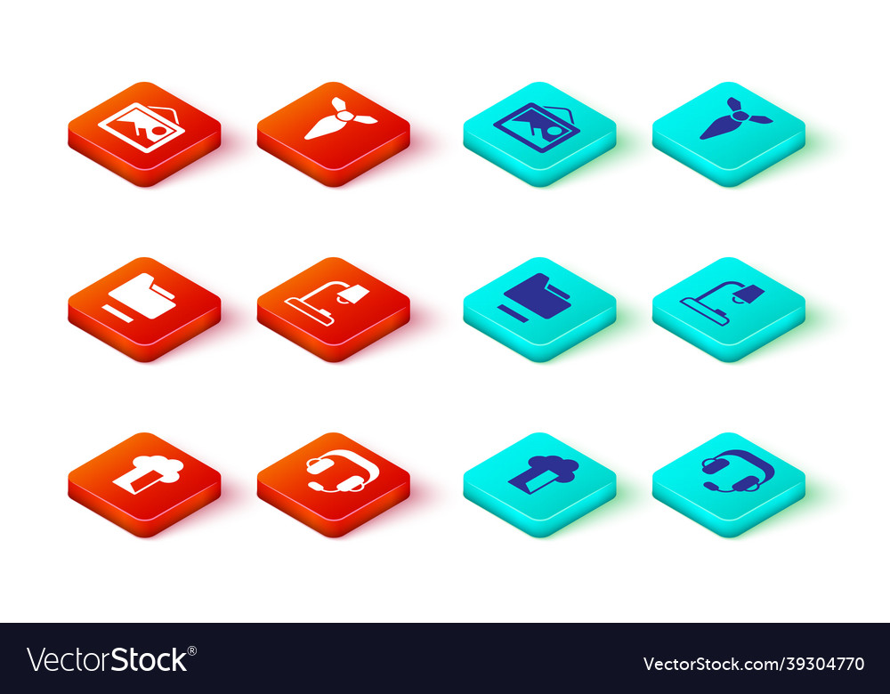 Set cloud database headphones document folder vector image Set cloud database headphones document folder