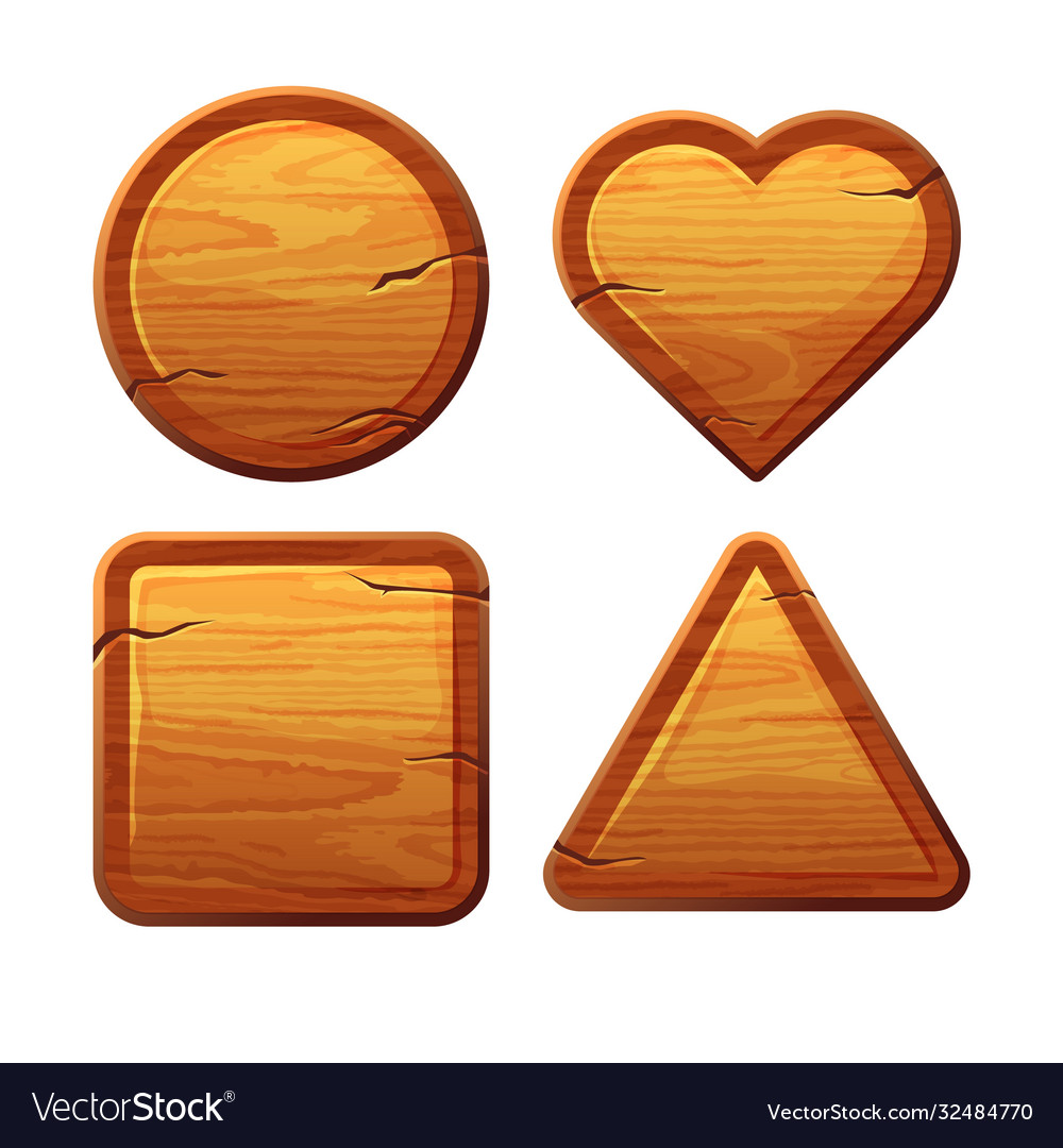 Set different wooden shapes game ui