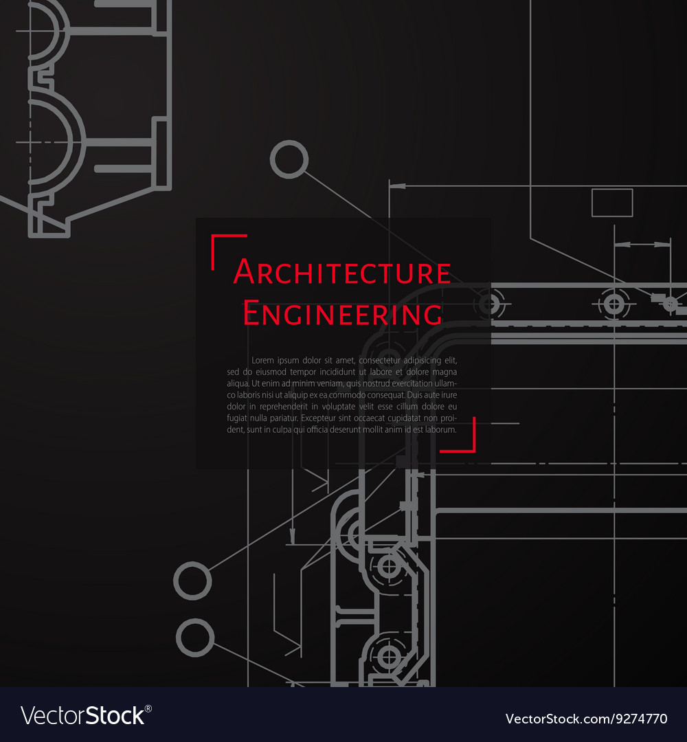 Technical blueprint of mechanism Royalty Free Vector Image