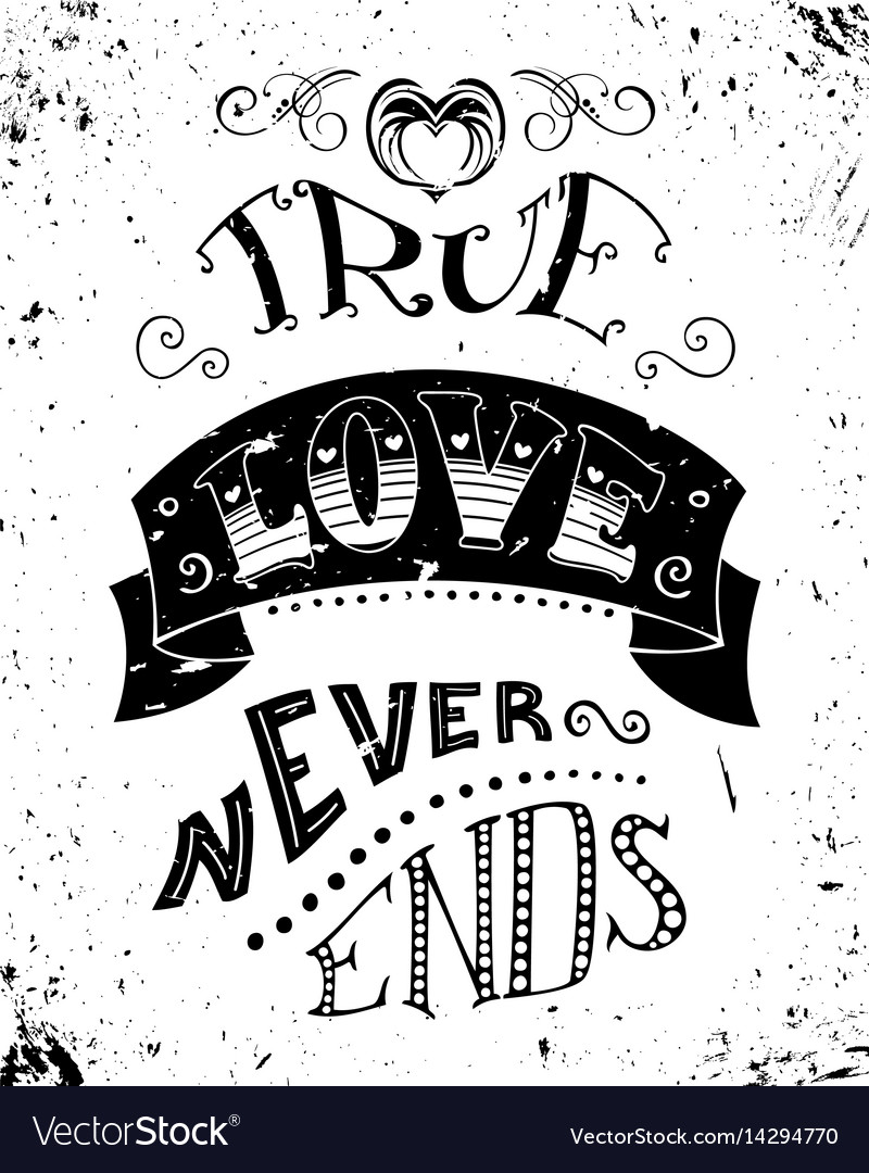 True love waits print Royalty Free Vector Image