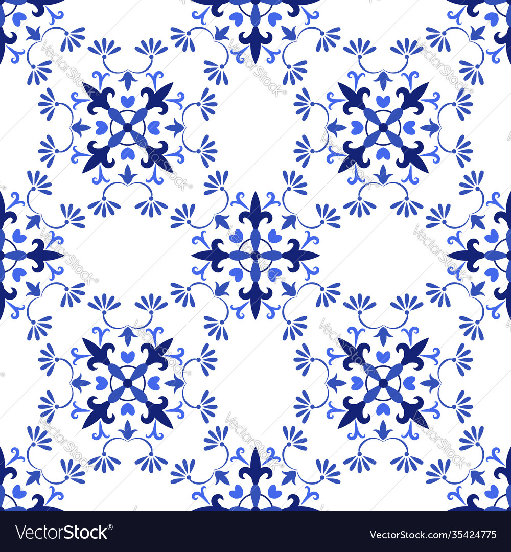 Azulejos portuguese traditional ornamental tile