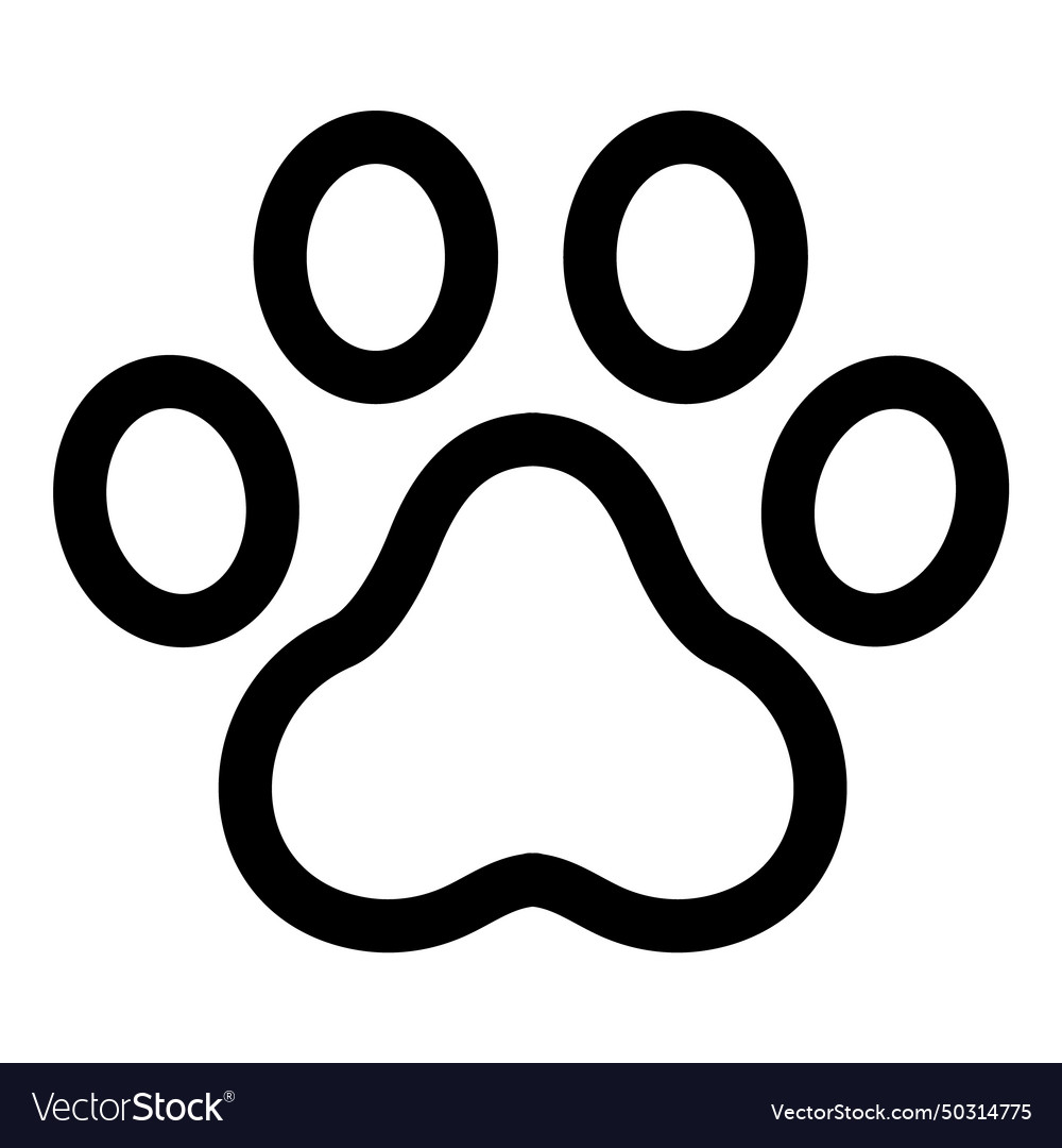 Cat paw flat icon isolated on white background Vector Image