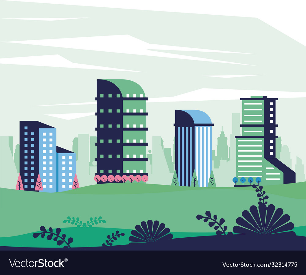 City minimal cityscape scene frame