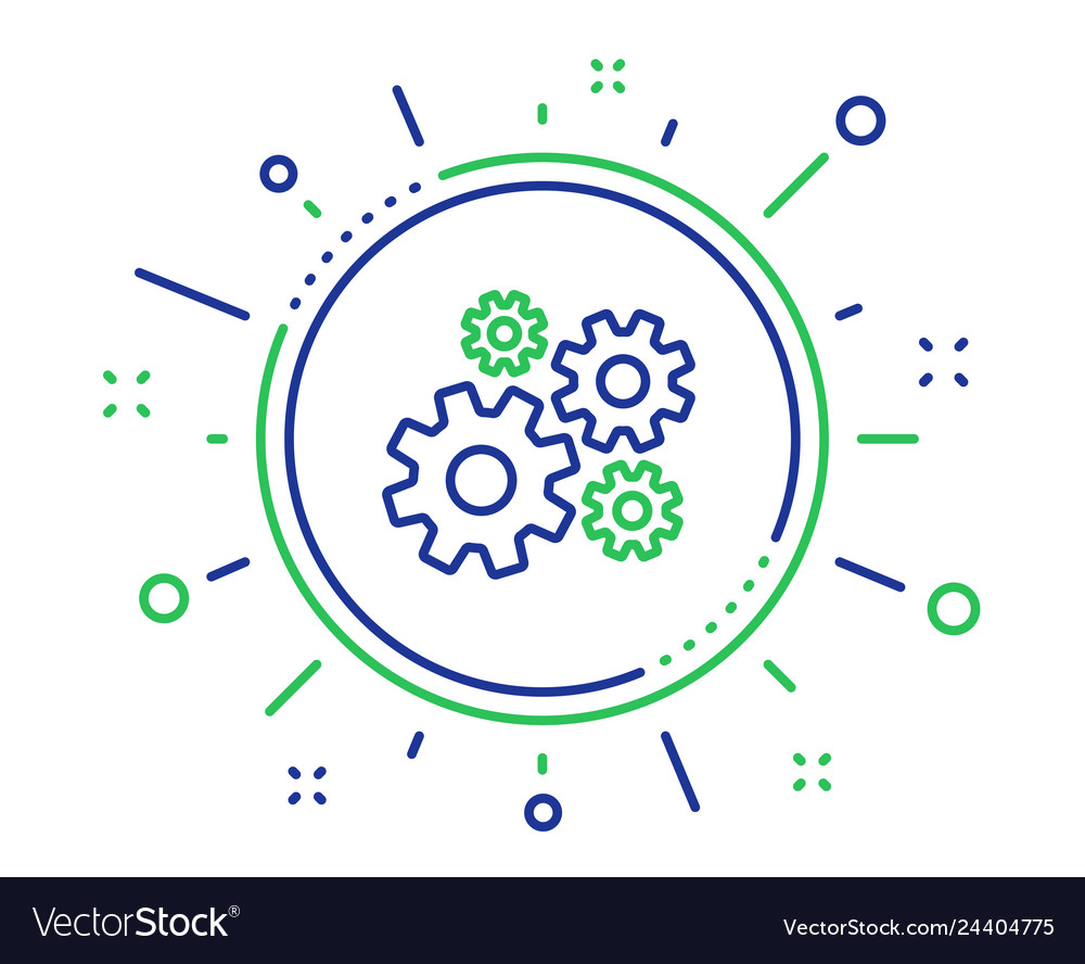 Cogwheel line icon engineering tool sign