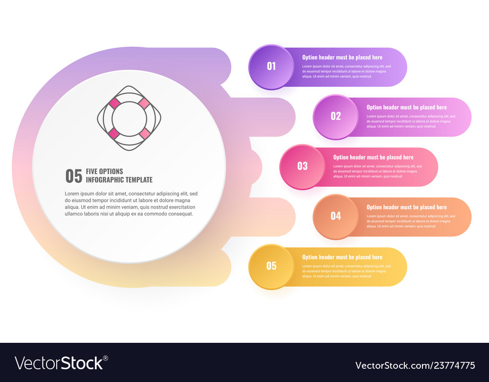 Five options infographic template Royalty Free Vector Image