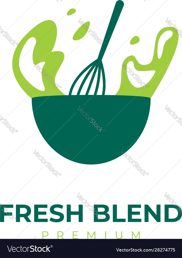 Fresh blend salad smoothies green healthy logo Vector Image